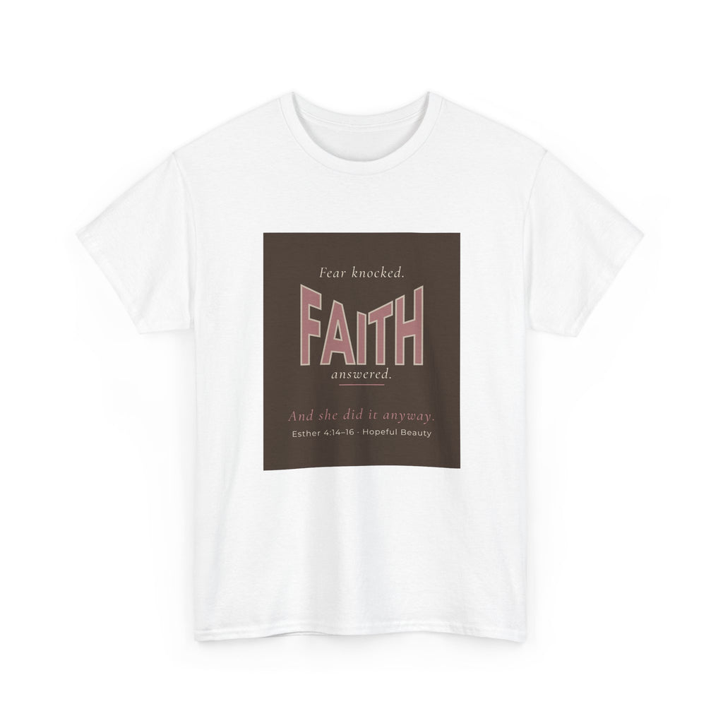 Faith Knocked, Faith Answered T-Shirt — Inspirational Scripture Tee (Esther 4:14)