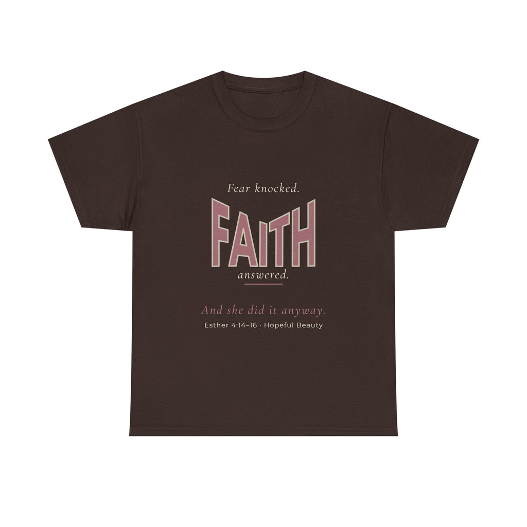 Faith Knocked, Faith Answered T-Shirt — Inspirational Scripture Tee (Esther 4:14)