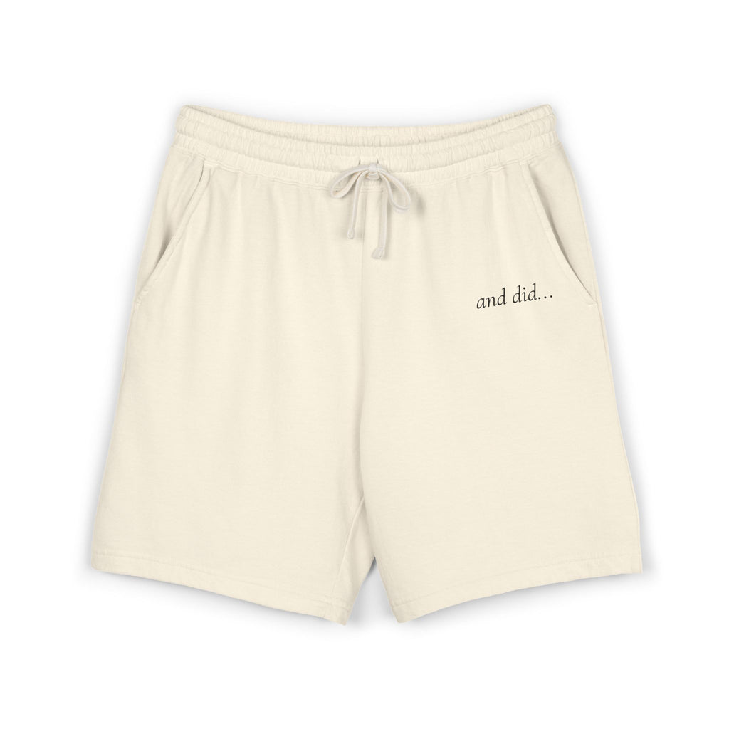Lightweight Fleece Sweat Shorts — "and did..." Embroidered Lounge Shorts