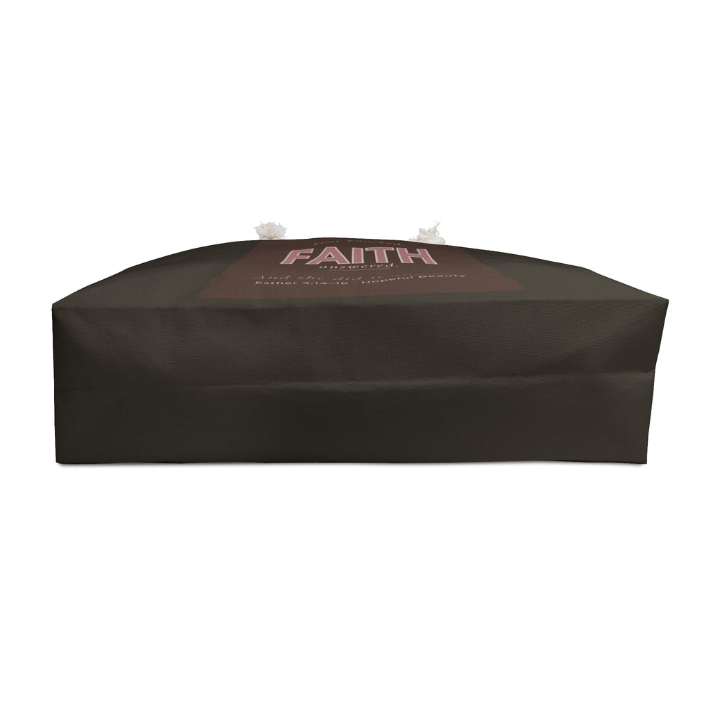 Faith Weekender Bag — Inspirational "Fear Knocked, Faith Answered" Travel Tote