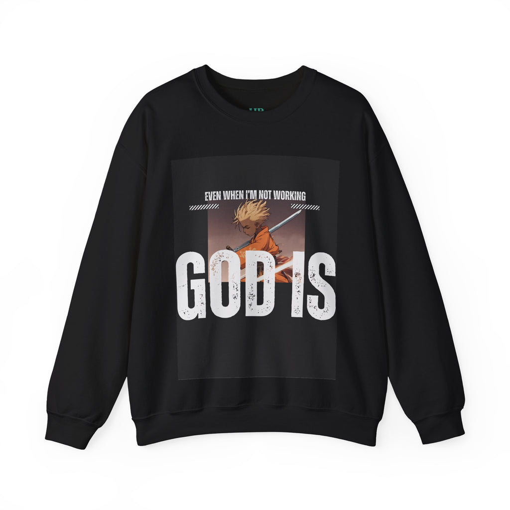 God Is Working Sweatshirt, Unisex Crewneck, Faith-Based Fashion, Comfortable Layering, Gift for Believers, Perfect for Sundays