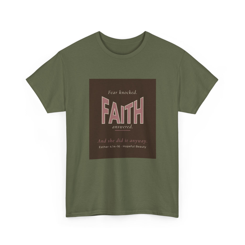 Faith Knocked, Faith Answered T-Shirt — Inspirational Scripture Tee (Esther 4:14)
