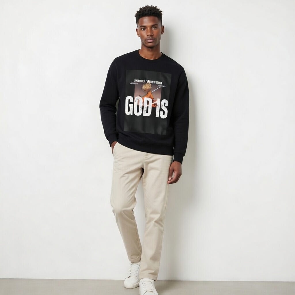 God Is Working Sweatshirt, Unisex Crewneck, Faith-Based Fashion, Comfortable Layering, Gift for Believers, Perfect for Sundays